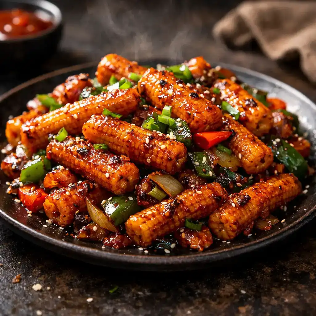 Baby Corn Manchurian at Hashtag India